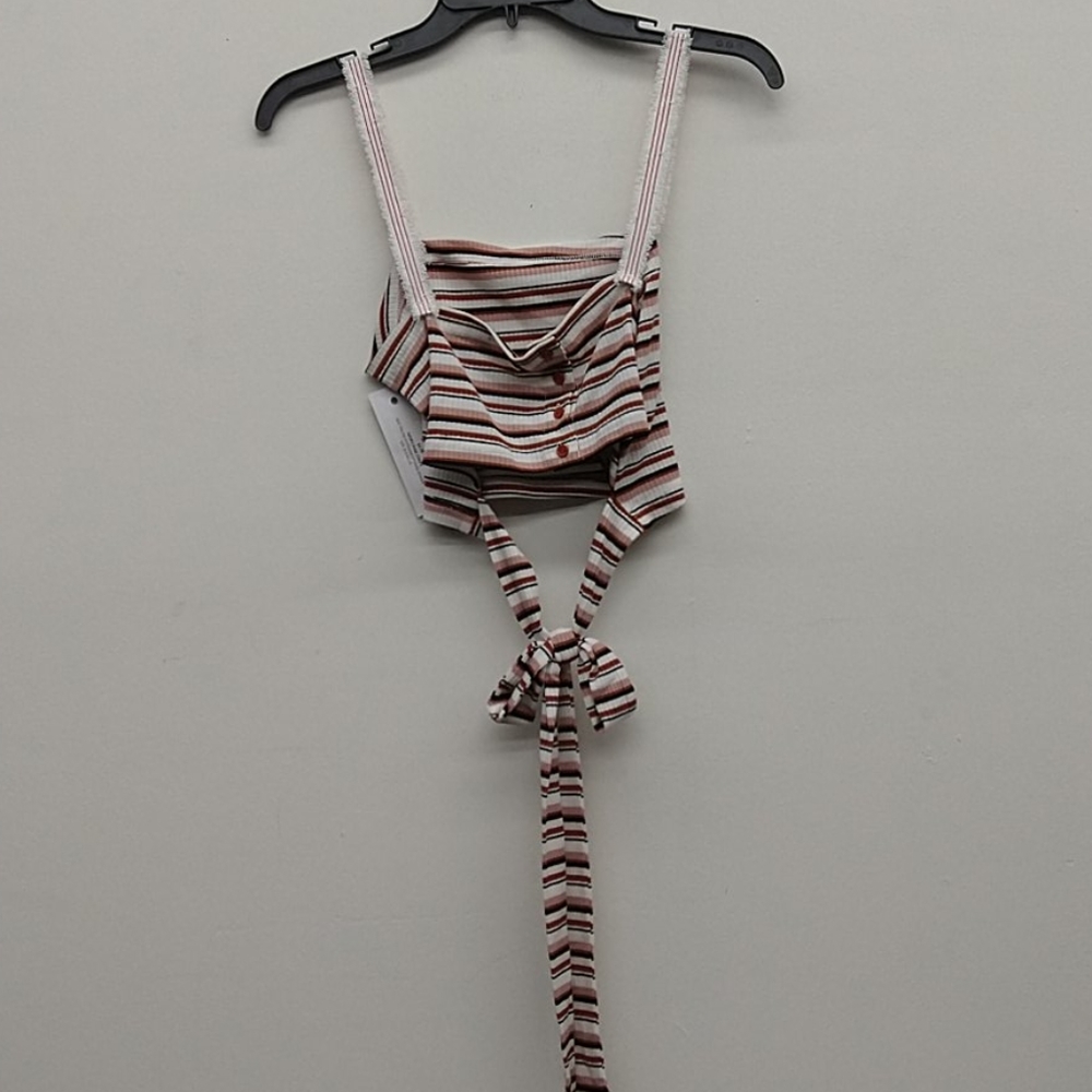 Eden Society Ivory/Pink Stripe Tank Top